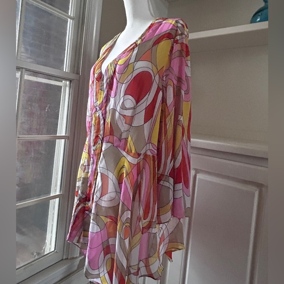 Ashley Stewart Bathingsuit Coverup Swim top Lightweight Plus Curvy Retro Sz 22 - Picture 3 of 13